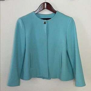 Zara Basic Teal Blazer Medium Acetate Formal Party